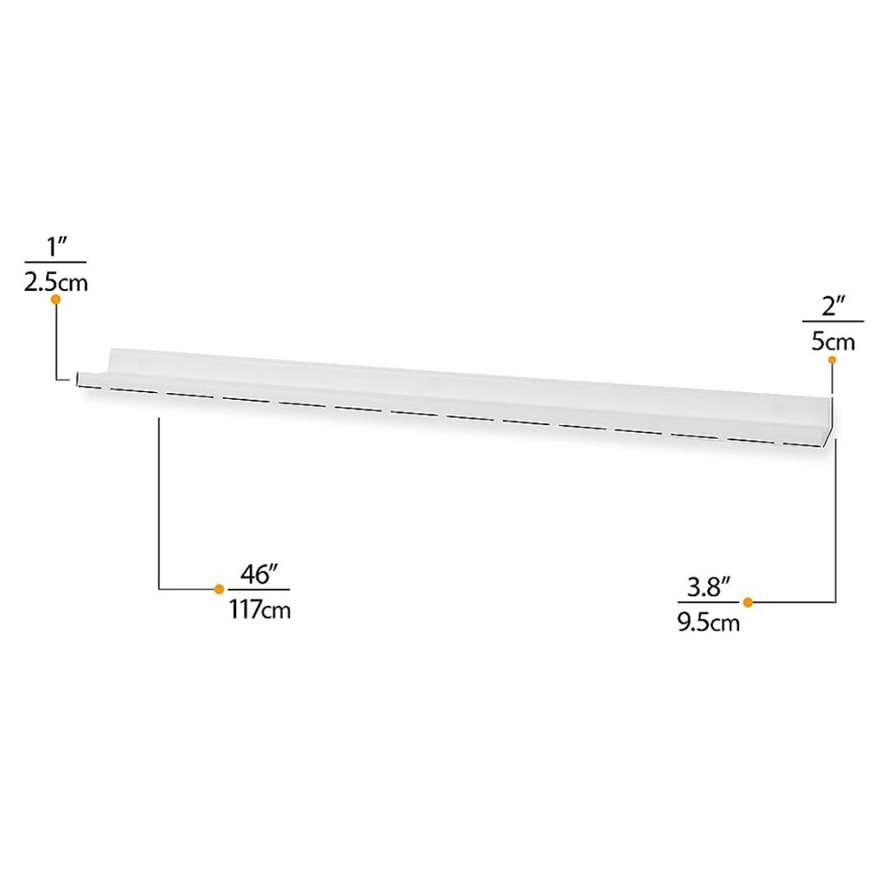Wallniture Boston 46 Inch White Wall Shelf for Picture Frames - Picture 9 of 9